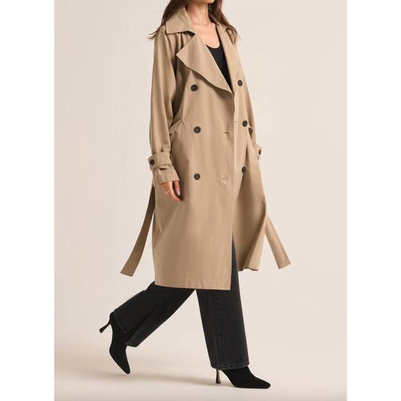 NEW Z SUPPLY dorian trench coat jacket in driftwood - Picture 3 of 4